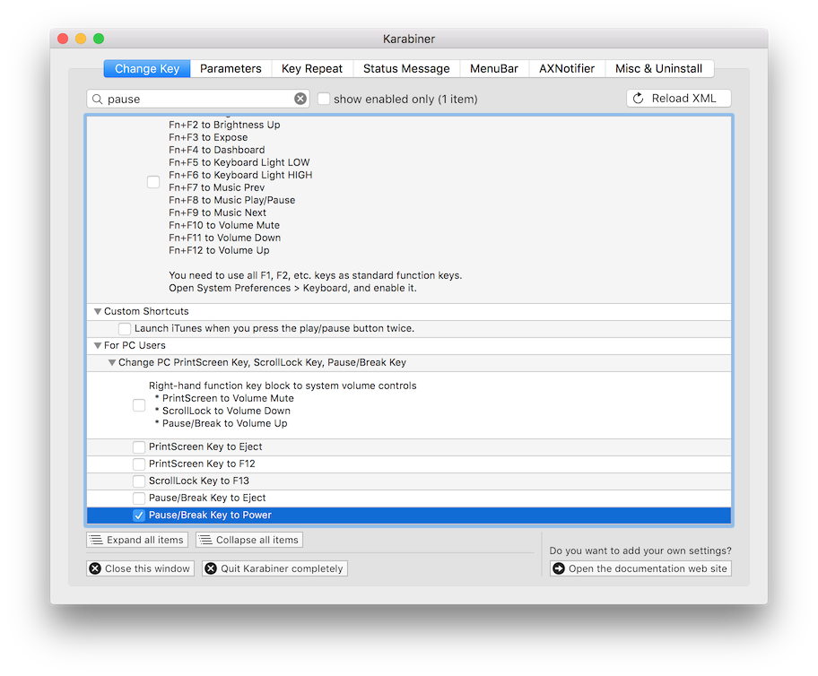 Karabiner settings